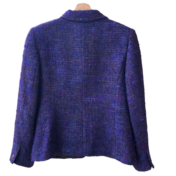 Talbots Purple Tweed Fuzzy Knobby Blazer. Wool/Mohair. Sz 10 - Picture 6 of 8